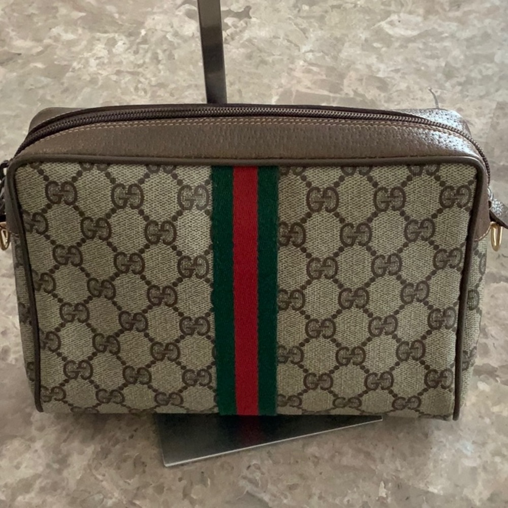 Gucci Cream and Brown Messenger Bag with GG Monogram - Picture 3 of 16